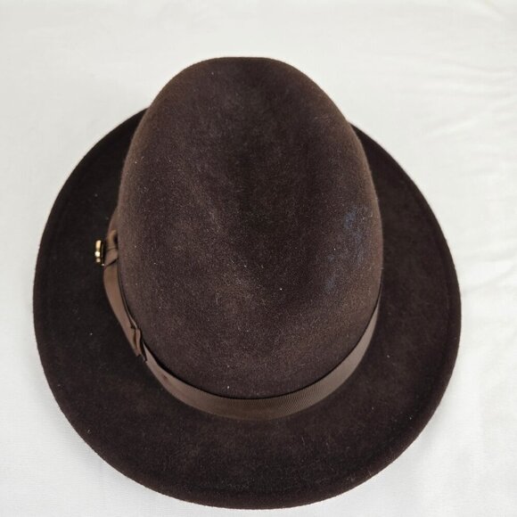 Bruno Capelo Luxury Headware Size Large Brown Fedora Hat Australian Wool Chicago - Picture 7 of 12